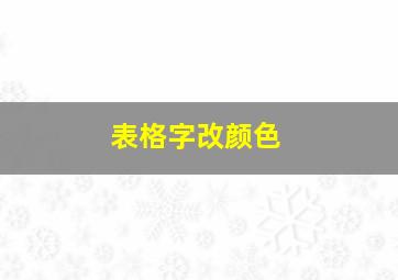 表格字改颜色