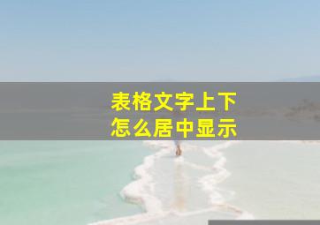 表格文字上下怎么居中显示