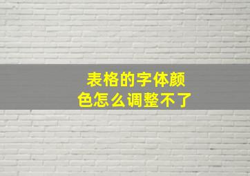 表格的字体颜色怎么调整不了