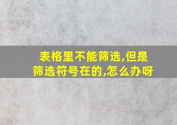 表格里不能筛选,但是筛选符号在的,怎么办呀