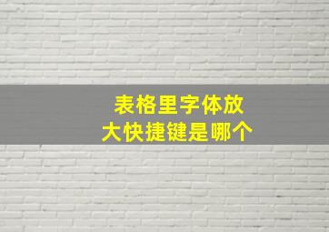 表格里字体放大快捷键是哪个