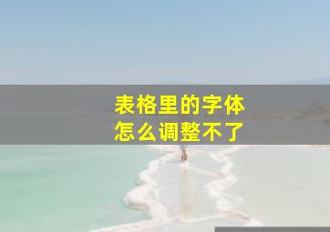 表格里的字体怎么调整不了