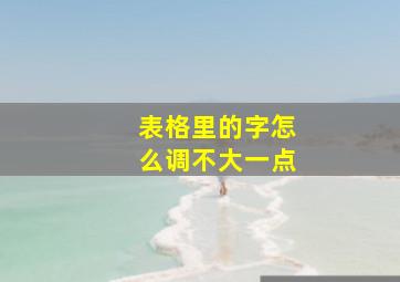 表格里的字怎么调不大一点