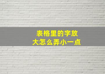 表格里的字放大怎么弄小一点