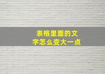 表格里面的文字怎么变大一点