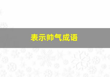 表示帅气成语