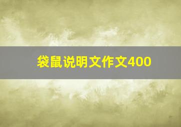 袋鼠说明文作文400