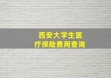 西安大学生医疗保险费用查询