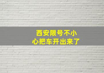 西安限号不小心把车开出来了