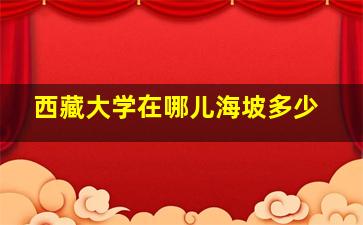 西藏大学在哪儿海坡多少