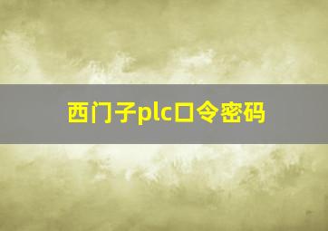 西门子plc口令密码