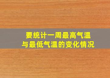 要统计一周最高气温与最低气温的变化情况