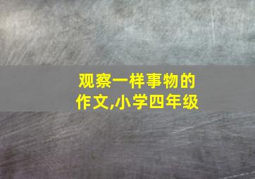 观察一样事物的作文,小学四年级