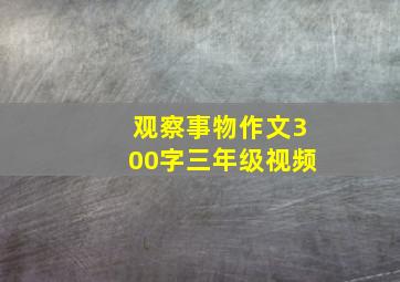 观察事物作文300字三年级视频