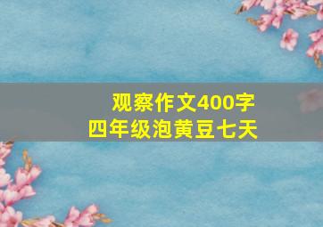 观察作文400字四年级泡黄豆七天