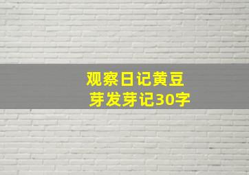 观察日记黄豆芽发芽记30字