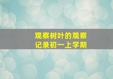 观察树叶的观察记录初一上学期