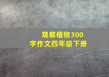 观察植物300字作文四年级下册