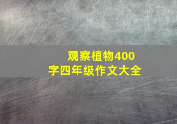 观察植物400字四年级作文大全