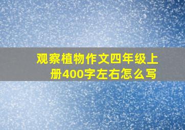 观察植物作文四年级上册400字左右怎么写