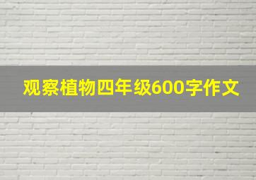 观察植物四年级600字作文