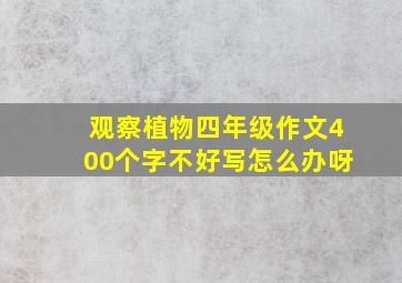 观察植物四年级作文400个字不好写怎么办呀