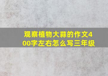 观察植物大蒜的作文400字左右怎么写三年级