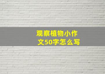 观察植物小作文50字怎么写