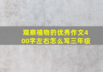 观察植物的优秀作文400字左右怎么写三年级