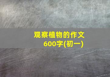 观察植物的作文600字(初一)