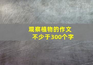 观察植物的作文不少于300个字