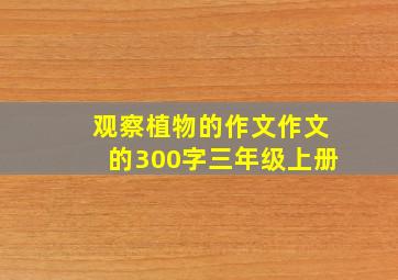 观察植物的作文作文的300字三年级上册