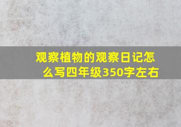 观察植物的观察日记怎么写四年级350字左右