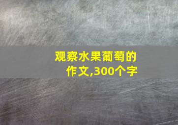 观察水果葡萄的作文,300个字