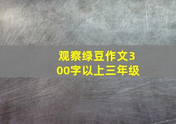 观察绿豆作文300字以上三年级