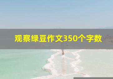 观察绿豆作文350个字数