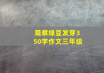 观察绿豆发芽350字作文三年级