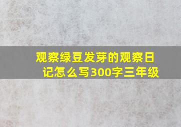 观察绿豆发芽的观察日记怎么写300字三年级