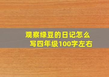 观察绿豆的日记怎么写四年级100字左右