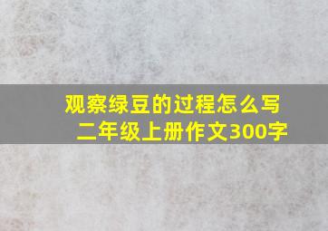 观察绿豆的过程怎么写二年级上册作文300字