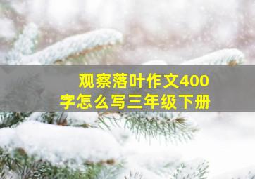 观察落叶作文400字怎么写三年级下册