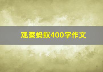 观察蚂蚁400字作文