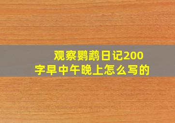 观察鹦鹉日记200字早中午晚上怎么写的