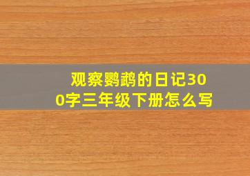 观察鹦鹉的日记300字三年级下册怎么写