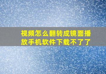 视频怎么翻转成镜面播放手机软件下载不了了