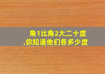 角1比角2大二十度,你知道他们各多少度