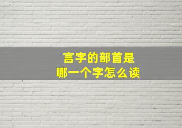 言字的部首是哪一个字怎么读