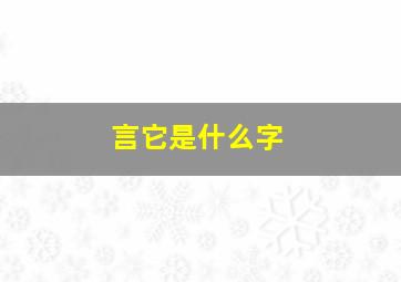 言它是什么字