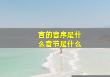 言的音序是什么音节是什么