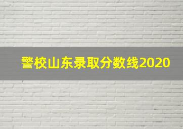 警校山东录取分数线2020